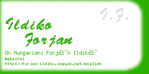ildiko forjan business card